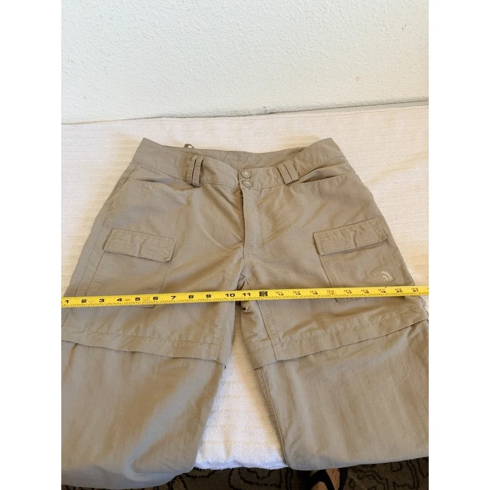 The North Face Womens Cargo Pants Size 8 Convertible Hiking Nylon Tan - Picture 12 of 16
